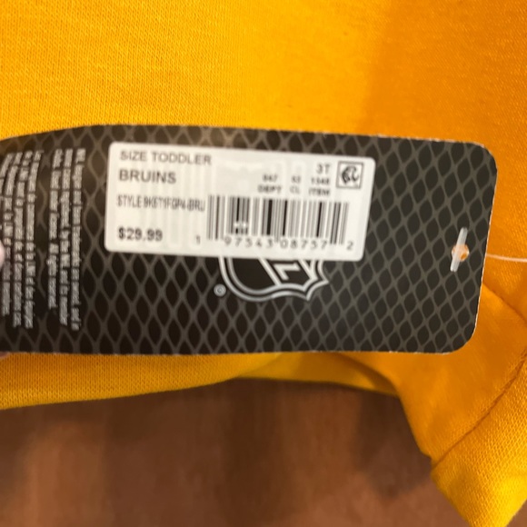 Official NHL Boston Bruins kids size 3T Hoodie NWT - Picture 3 of 3